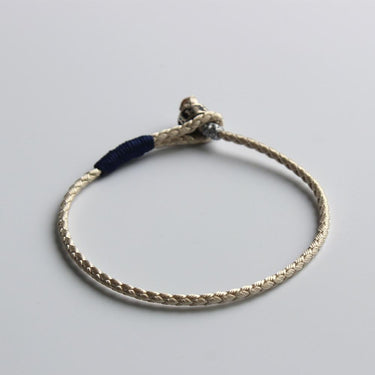 Tibetan Buddhist Hand tied SNAKE Knot 'GOOD FORTUNE' OM Mantra Accent Bracelet
